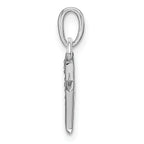 14K White Gold Polished .01ct Diamond Initial M Charm