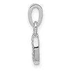 14K White Gold Polished .01ct Diamond Initial O Charm