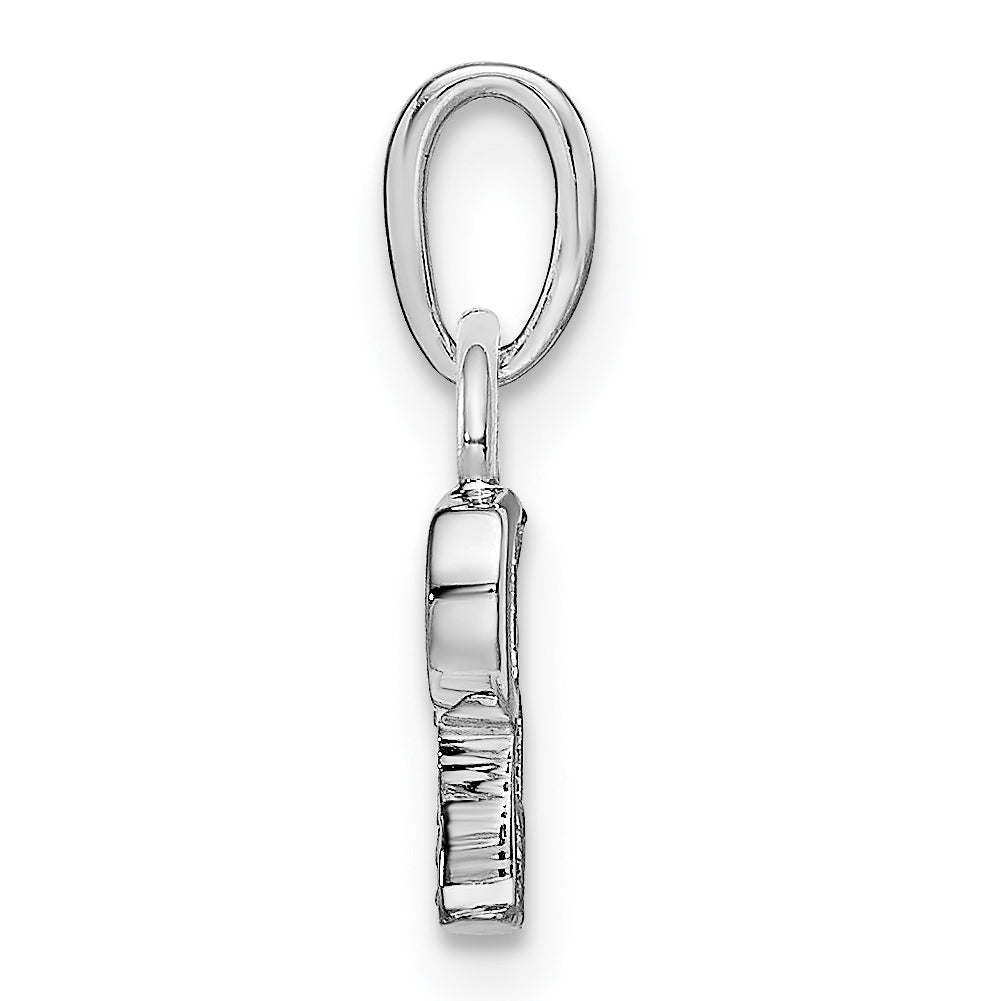 14K White Gold Polished .01ct Diamond Initial P Charm Secondary image