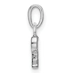 14K White Gold Polished .01ct Diamond Initial P Charm