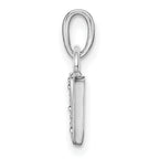 14K White Gold Polished .01ct Diamond Initial V Charm