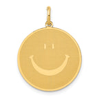 14k Solid Polished Smiley Face Pendant
