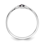 14K White Gold Synthetic Alexandrite Birthstone Heart Ring