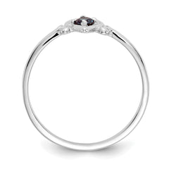 14K White Gold Synthetic Alexandrite Birthstone Heart Ring