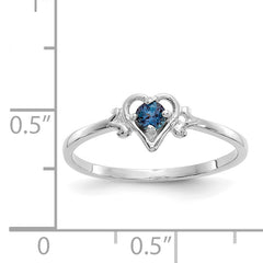 14K White Gold Synthetic Alexandrite Birthstone Heart Ring