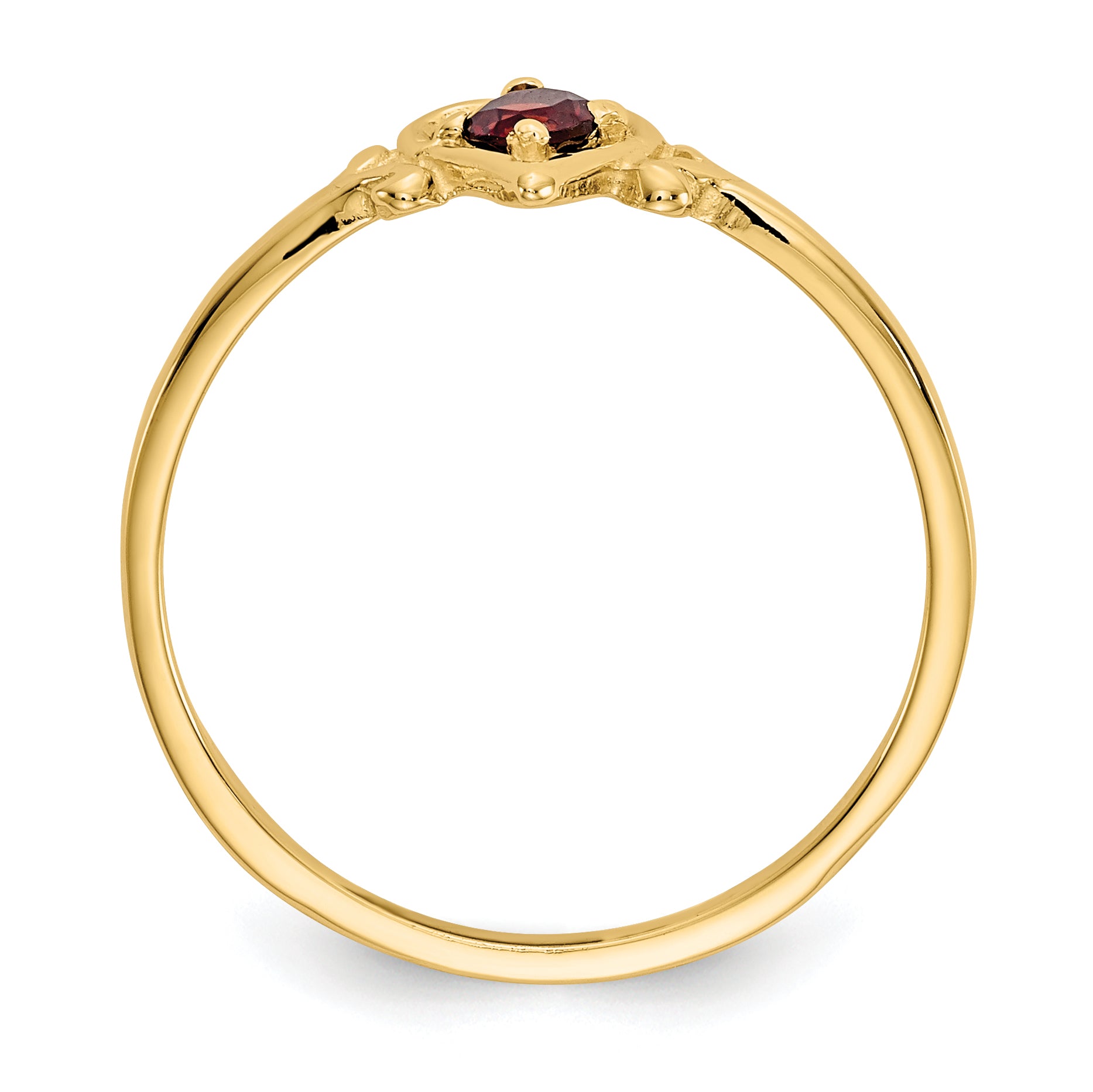 14K Garnet Birthstone Heart Ring