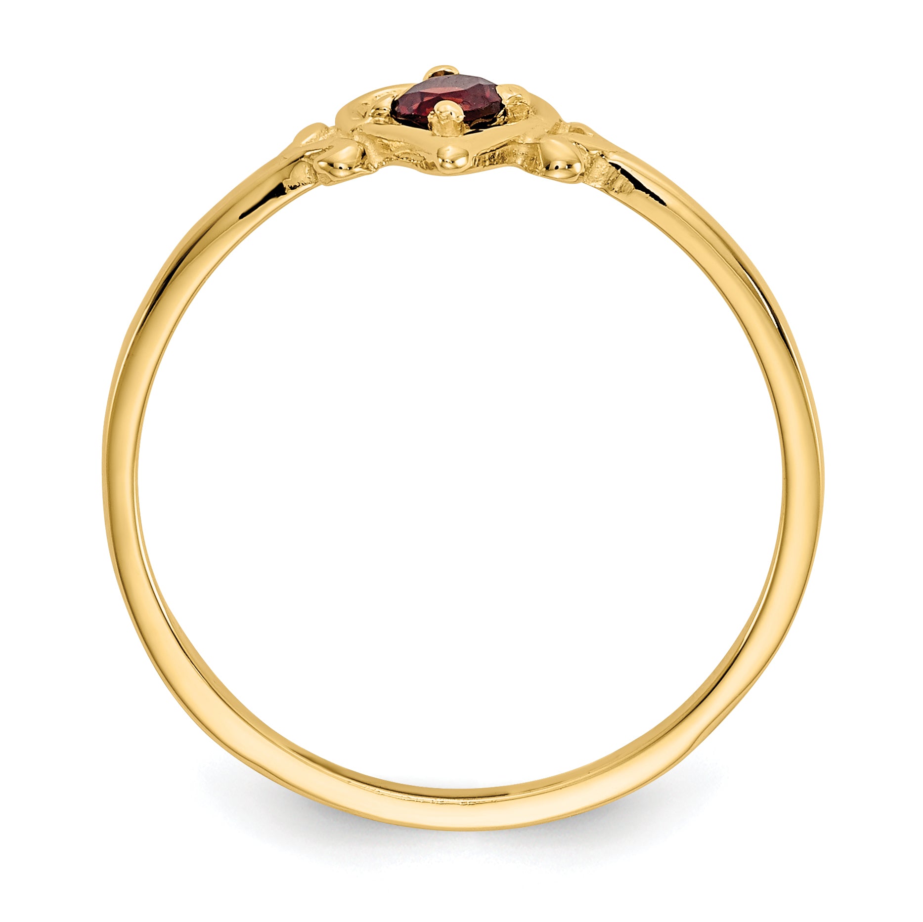 14K Garnet Birthstone Heart Ring Secondary image
