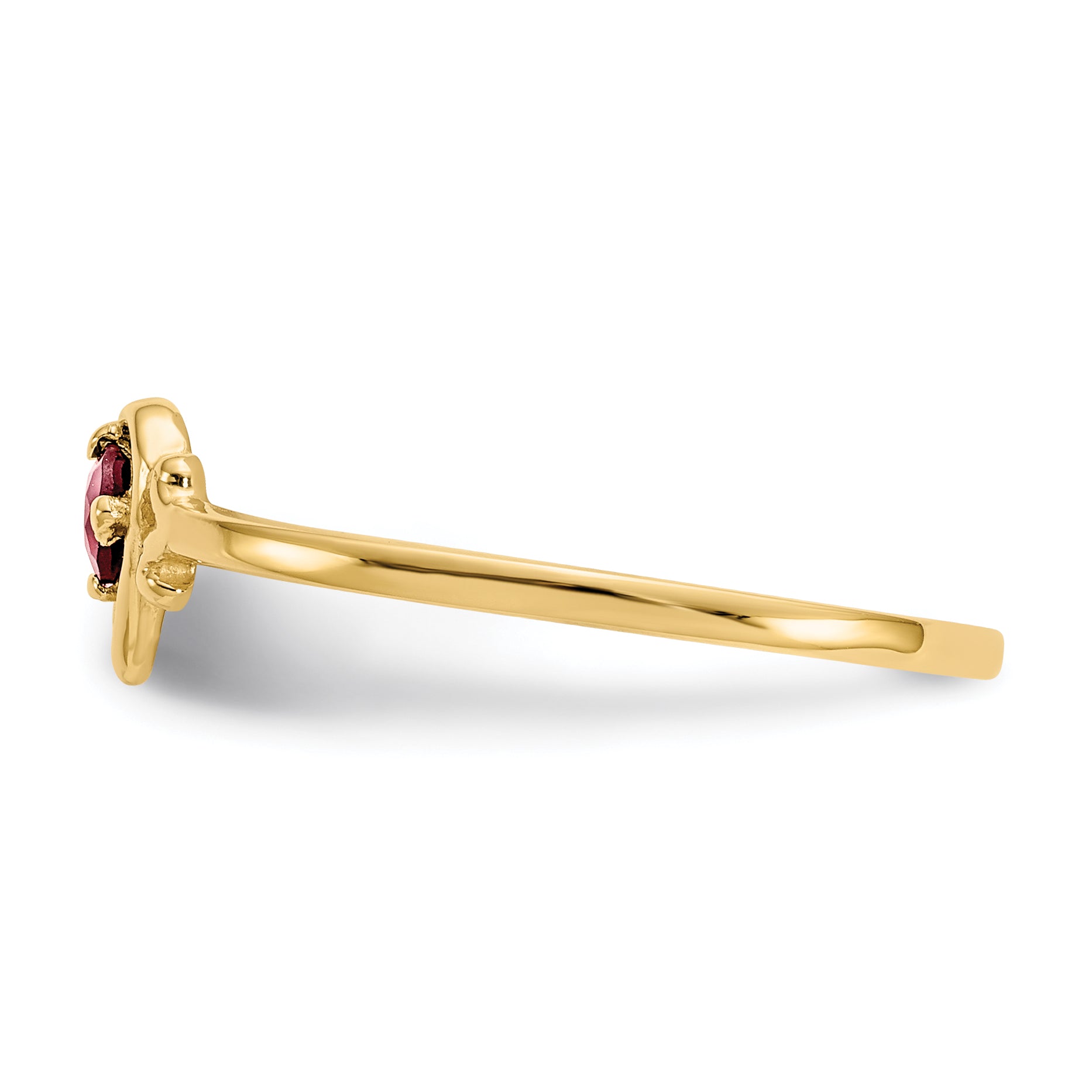 14K Garnet Birthstone Heart Ring