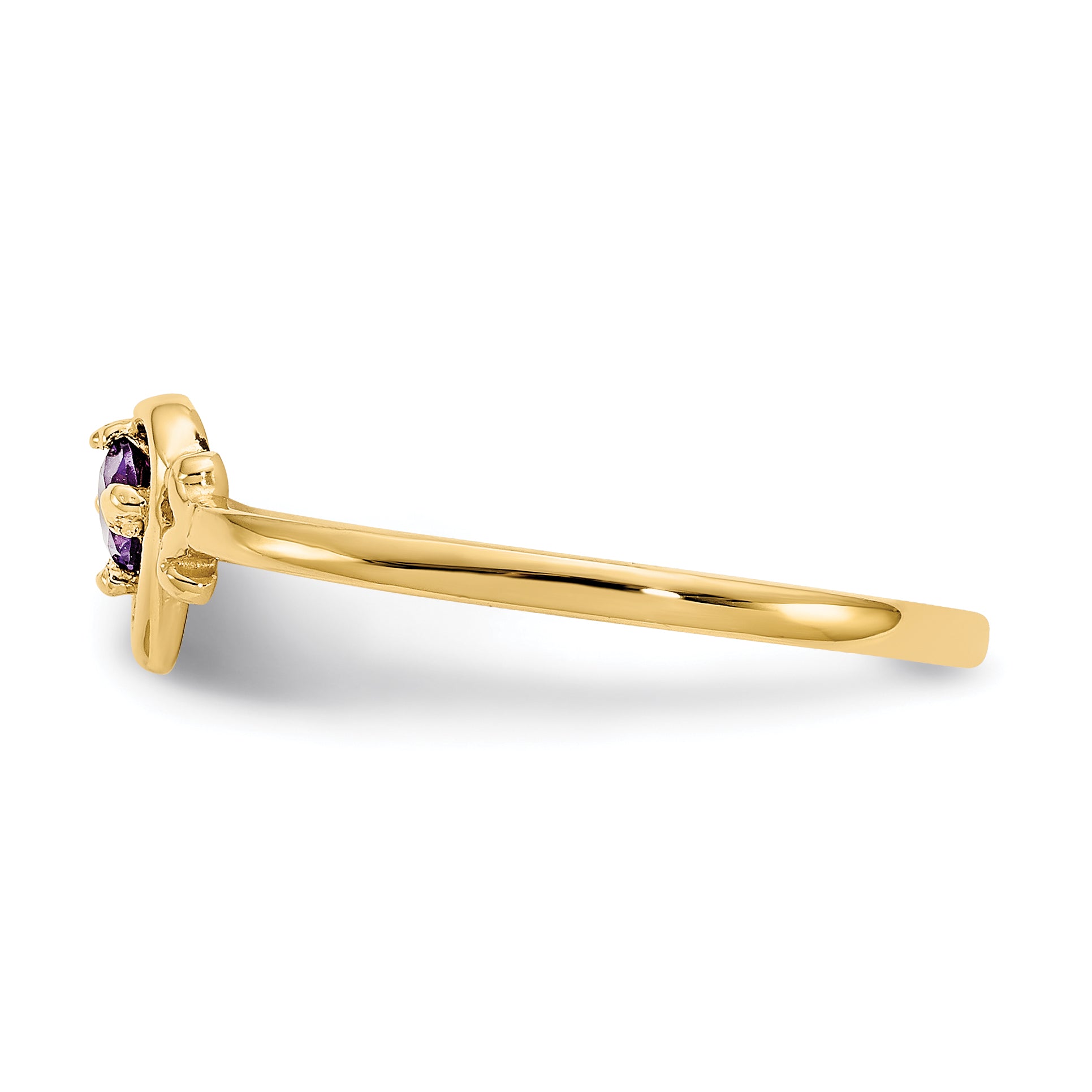 14K Amethyst Birthstone Heart Ring