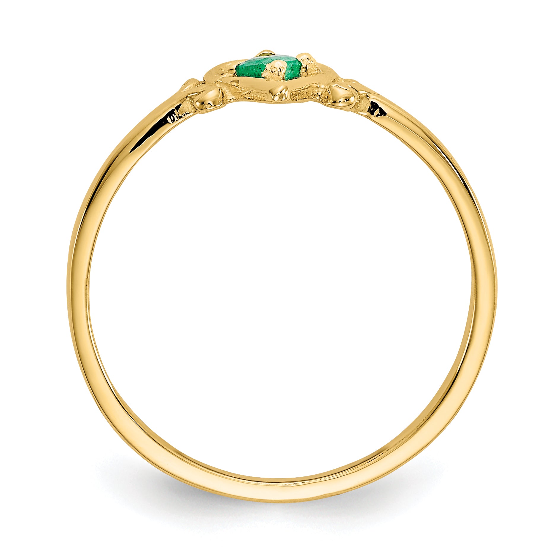 14K Emerald Birthstone Heart Ring