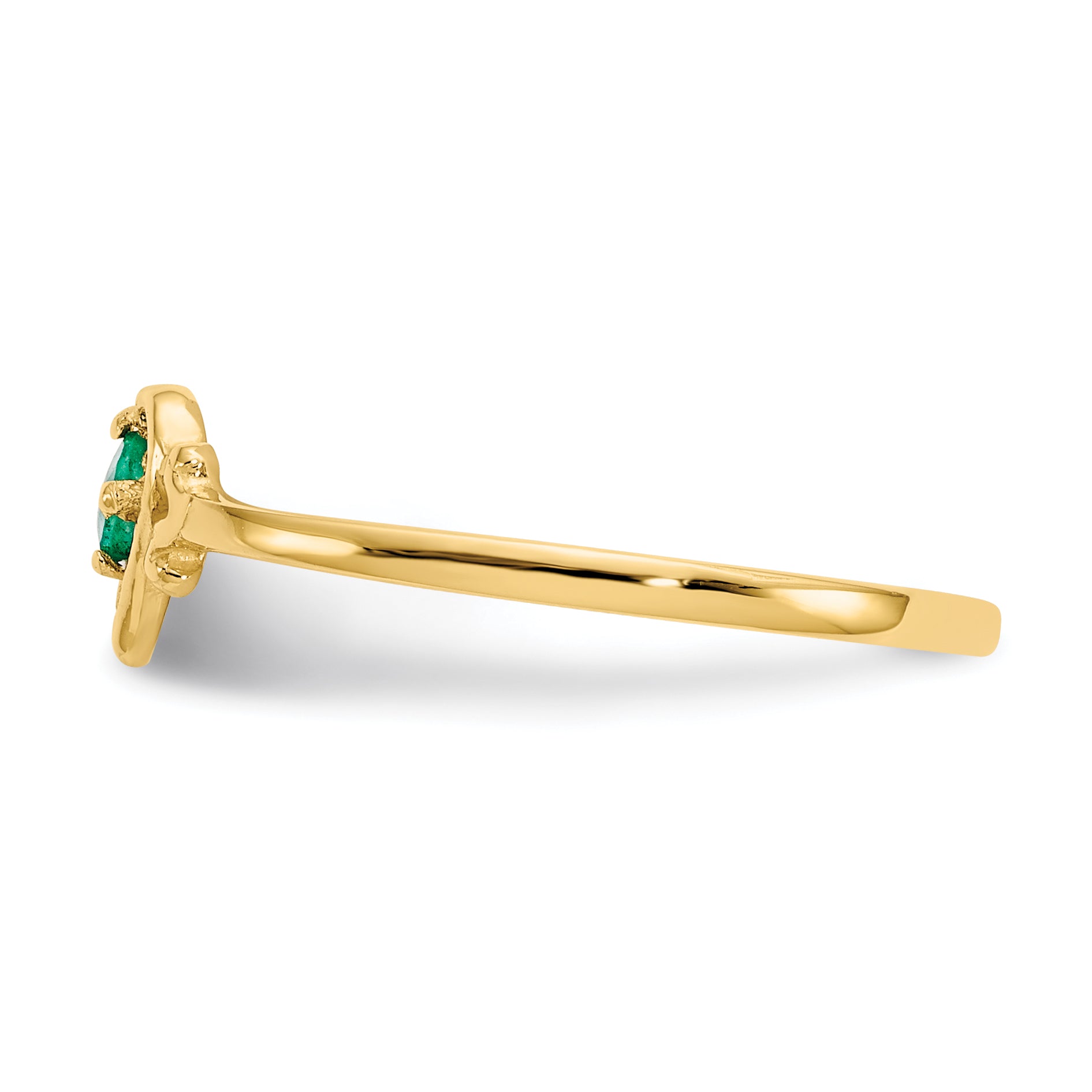 14K Emerald Birthstone Heart Ring