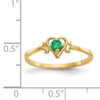 14K Emerald Birthstone Heart Ring