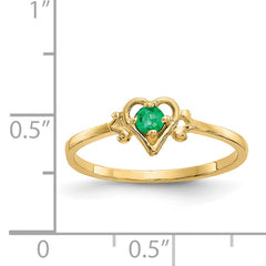 14K Emerald Birthstone Heart Ring