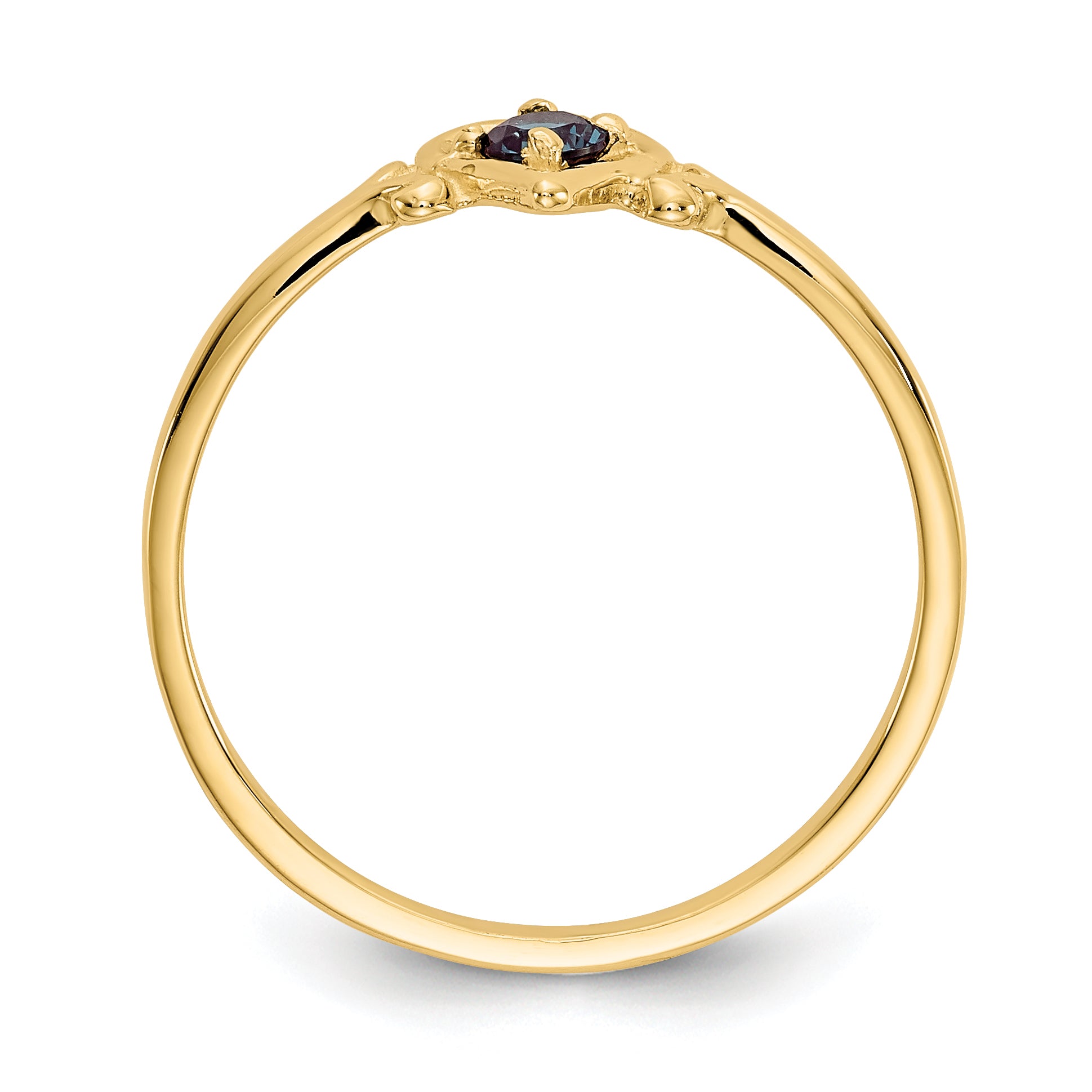 14K Synthetic Alexandrite Birthstone Heart Ring Secondary image