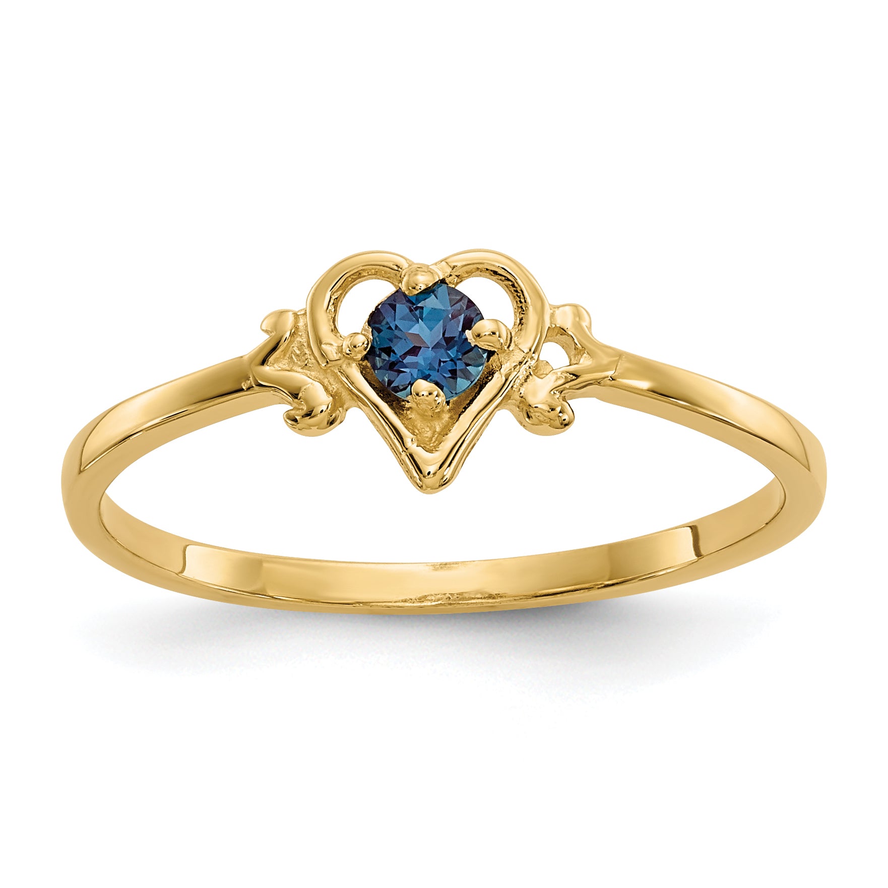 14K Synthetic Alexandrite Birthstone Heart Ring Main image