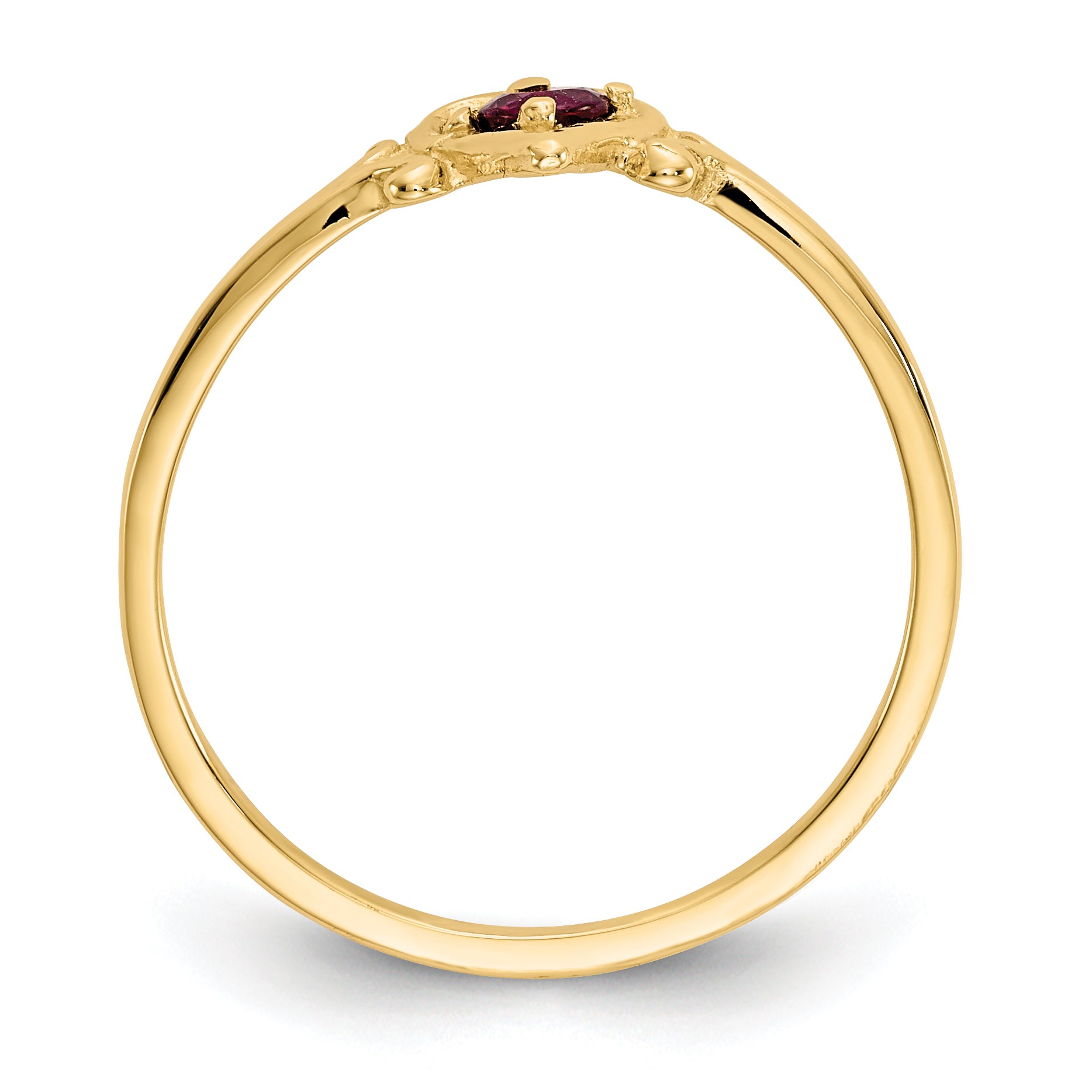 14K Ruby Birthstone Heart Ring