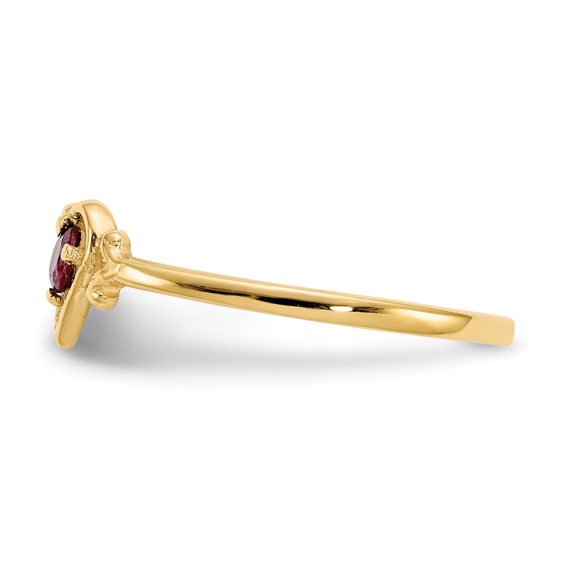 14K Ruby Birthstone Heart Ring