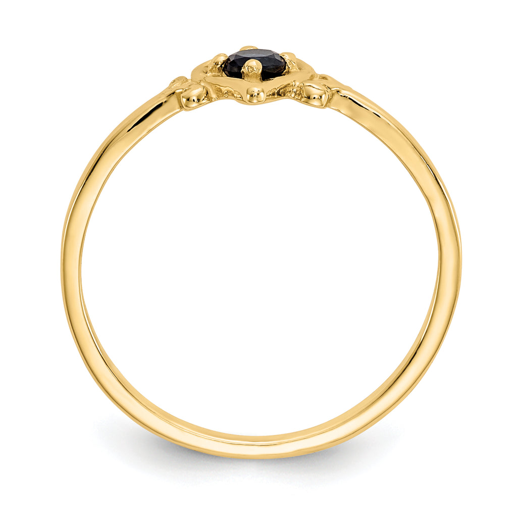 14K Sapphire Birthstone Heart Ring