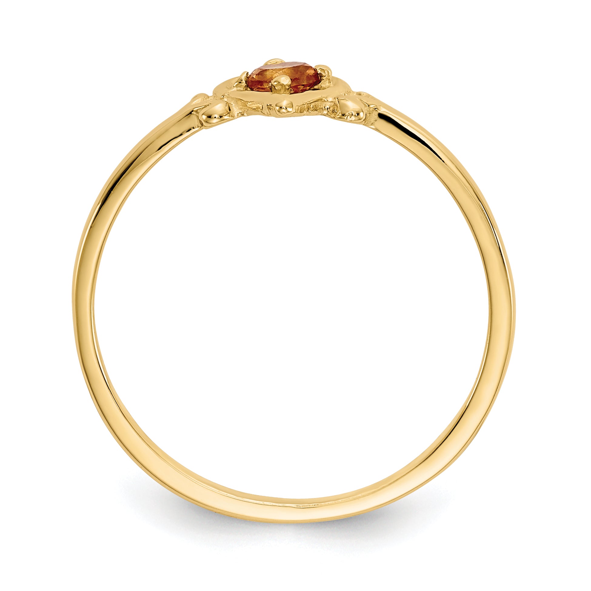 14K Citrine Birthstone Heart Ring