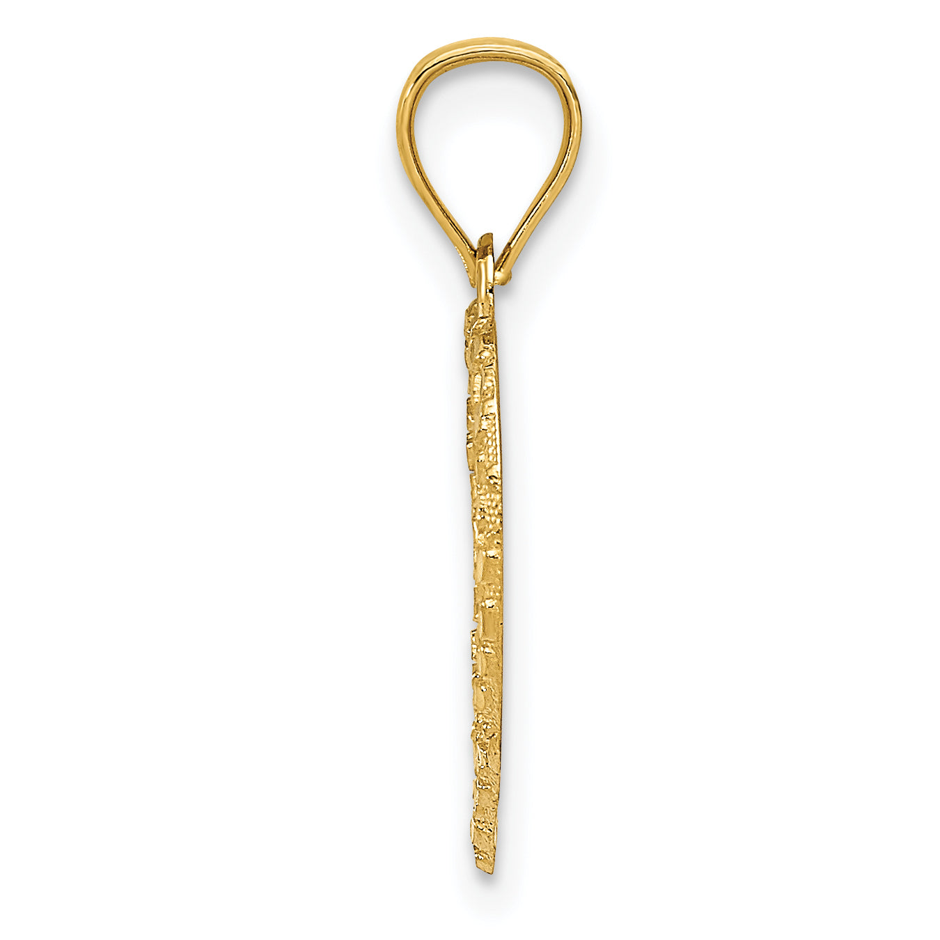 14K Polished and Textured Open Heart Pendant Secondary image