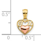 14K Two-tone Mini I LOVE U Charm