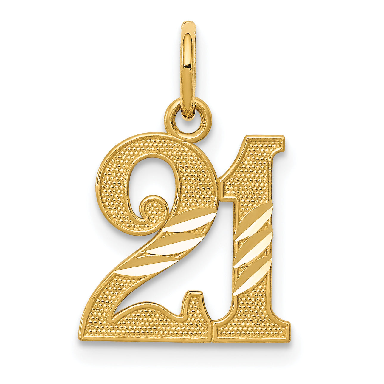 14k Diamond-cut 21 Pendant Main image