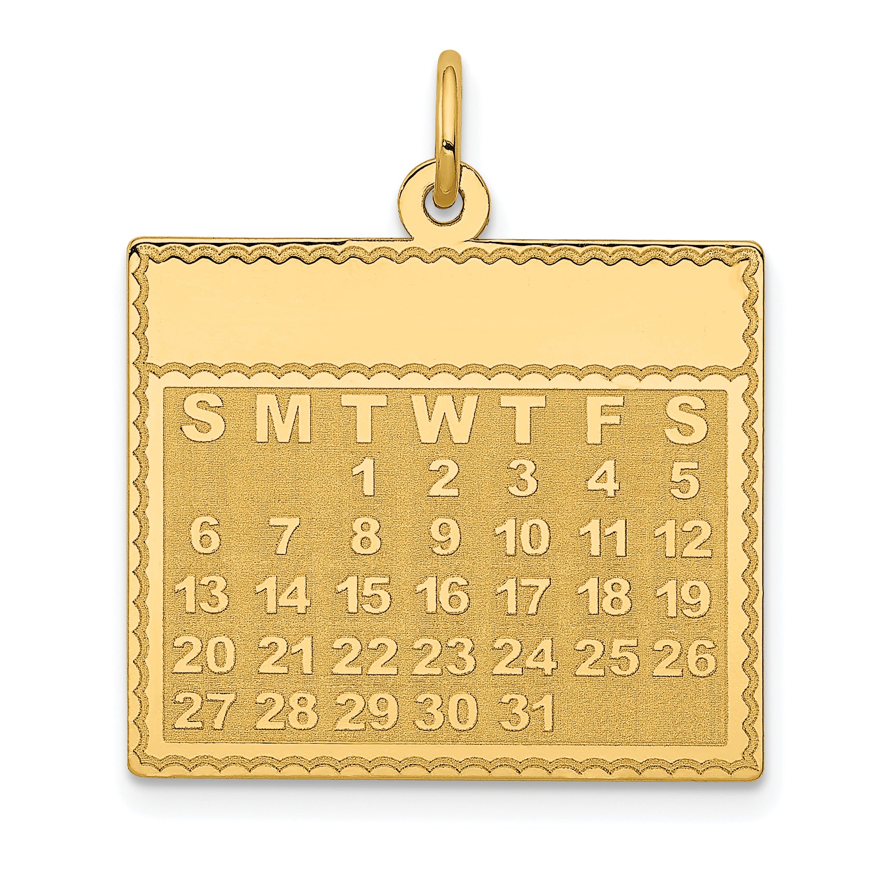 14k Tuesday the First Day Calendar Pendant Main image