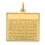14k Friday the First Day Calendar Pendant