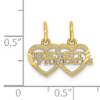 14K Double Heart BEST FRIENDS Break-apart Charm