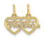 14k Double Heart BEST FRIENDS Break-apart Charm
