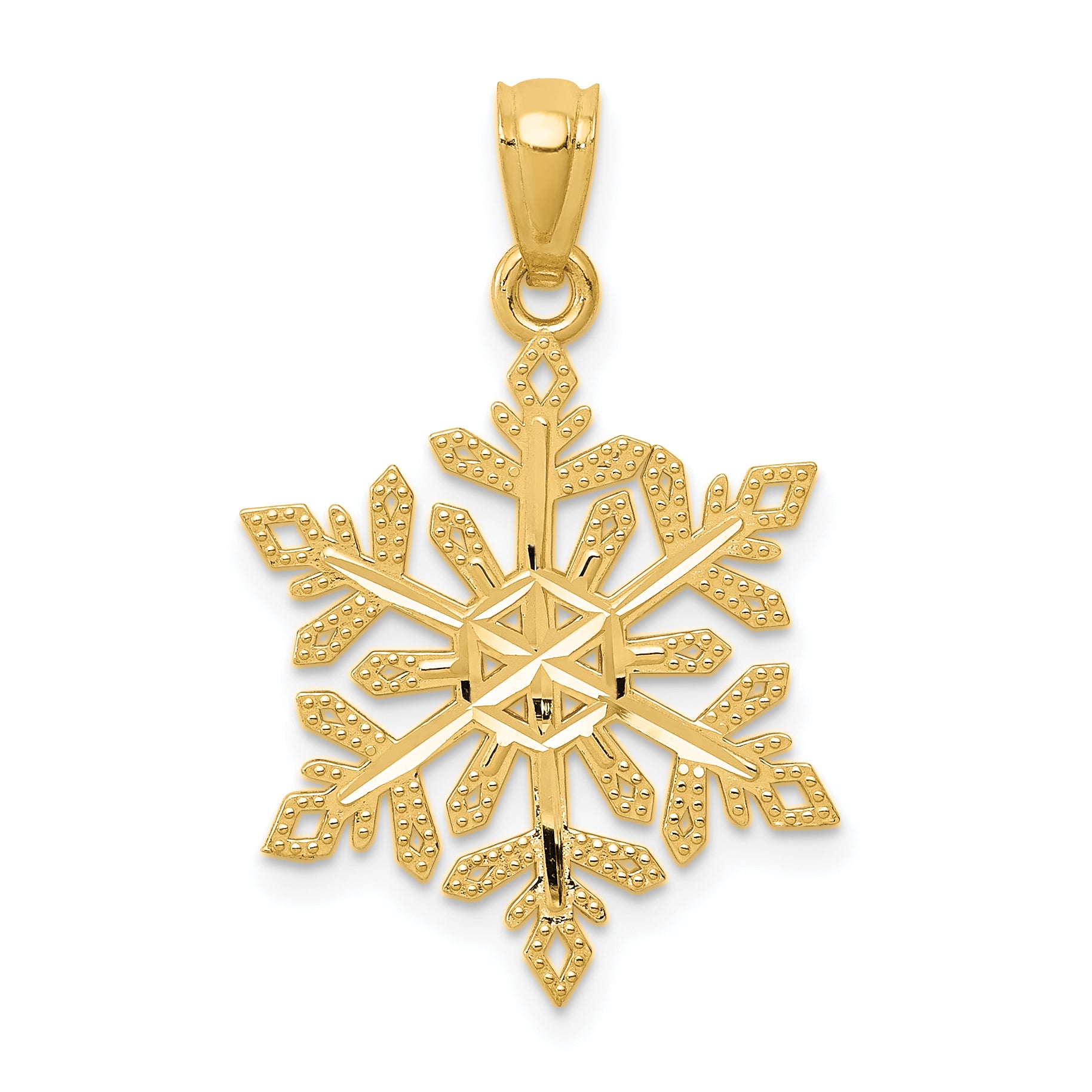 14k Diamond -Cut Snowflake Pendant Main image