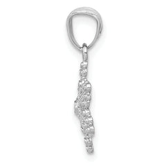 14K White Gold Snowflake Pendant
