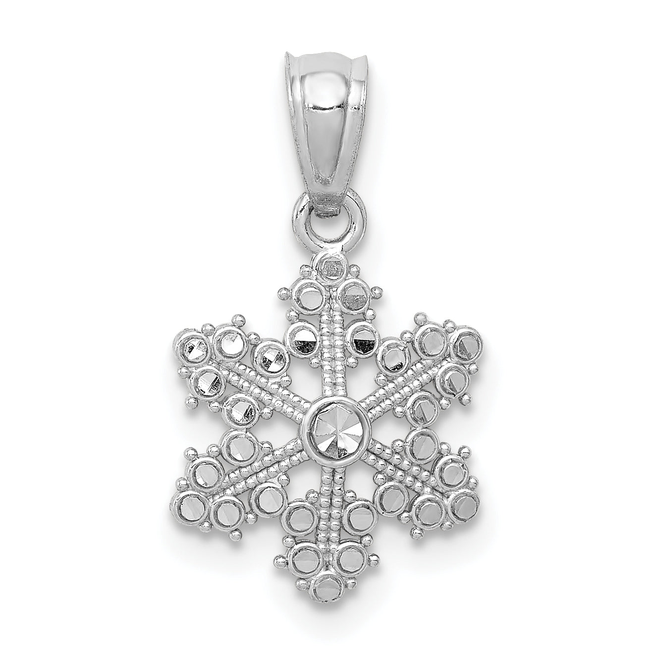 14k White Gold Snowflake Pendant Main image
