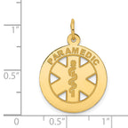 14K Medium PARAMEDIC Medical Pendant