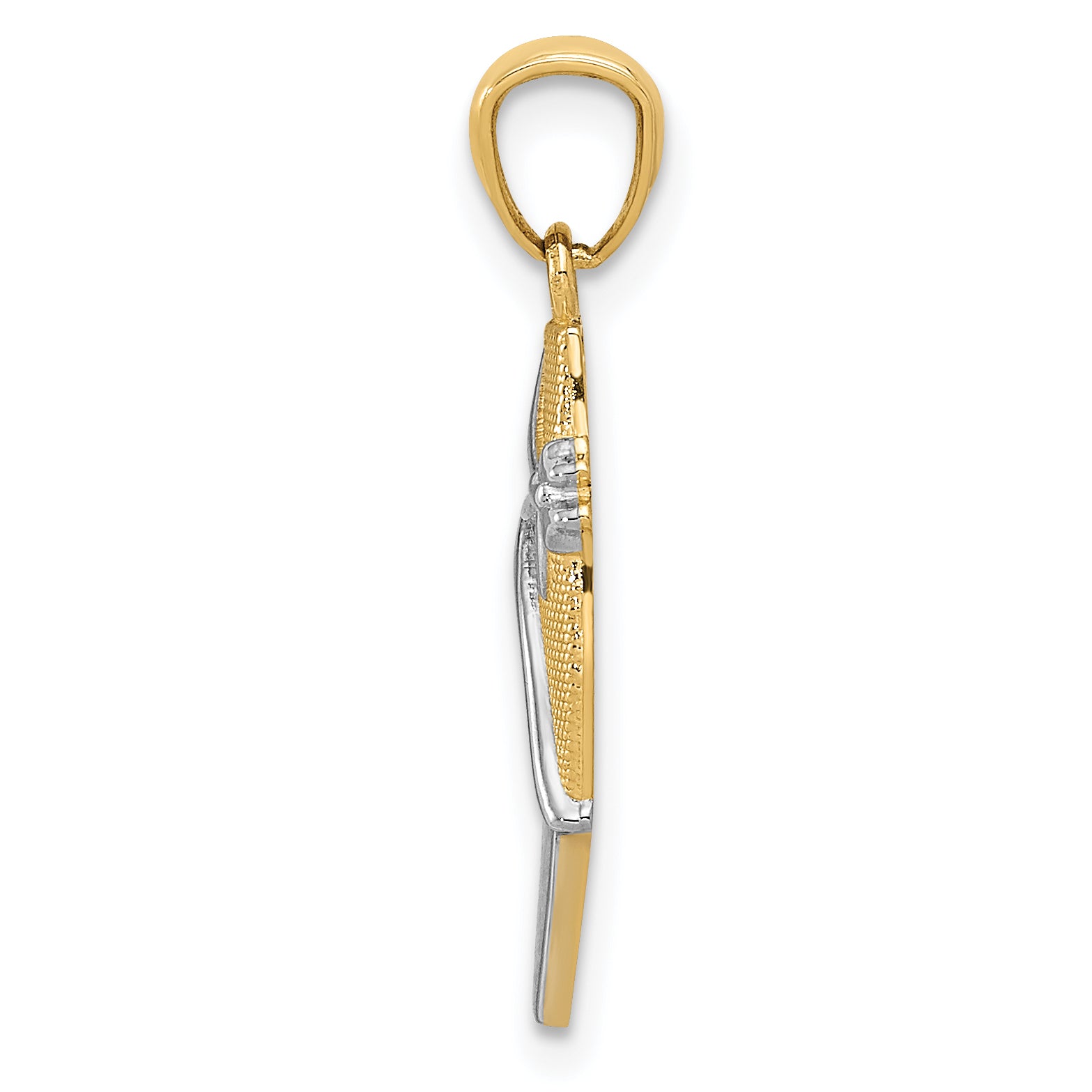 14K With Rhodium Ballet Shoe Pendant Secondary image