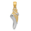 14K w/Rhodium Ballet Shoe Pendant