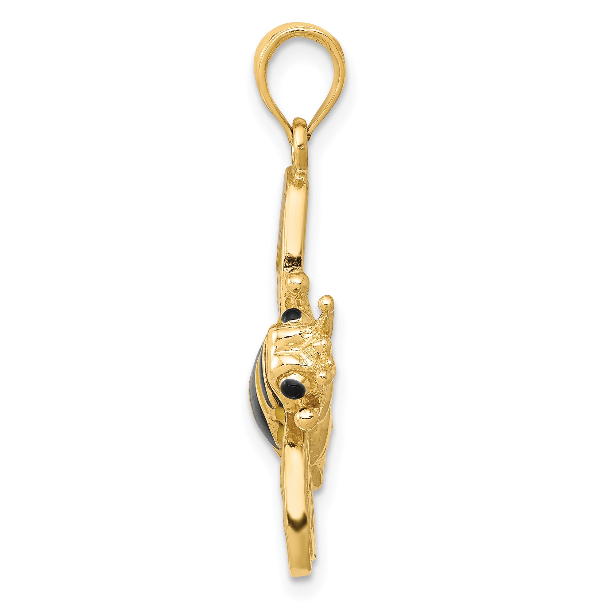 14K Enameled 3-D Bumblebee Pendant Secondary image
