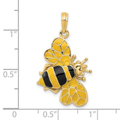 14K Enameled 3-D Bumblebee Pendant