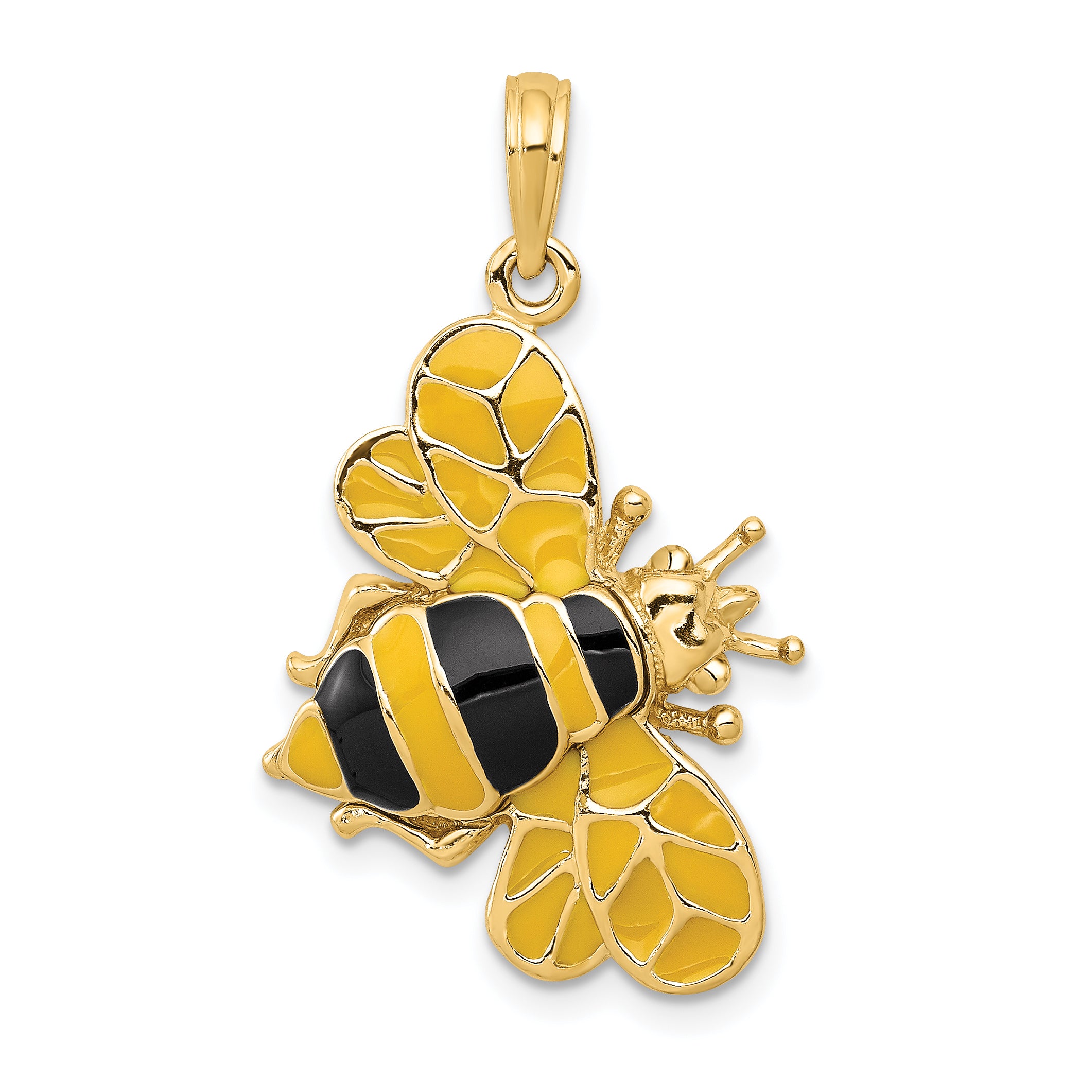 14k Enameled 3-D Bumblebee Pendant Main image