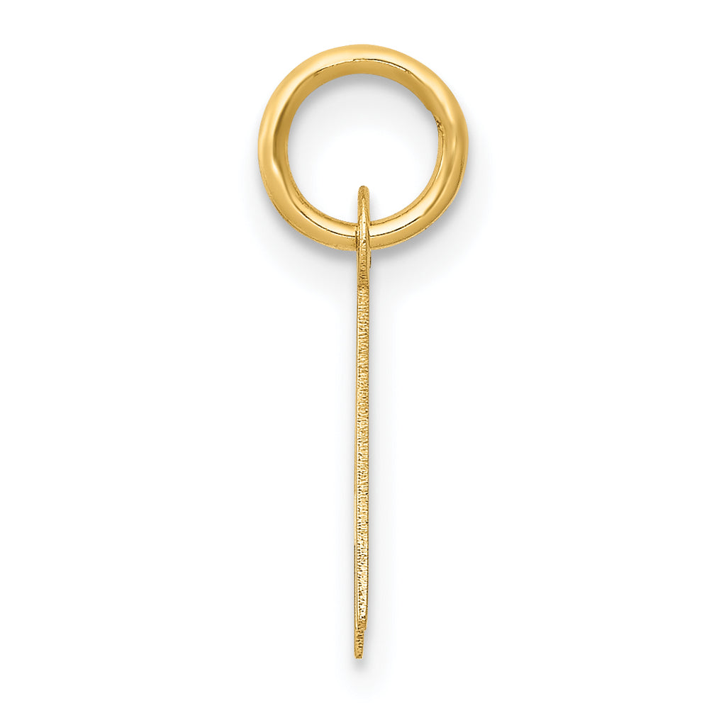 14K Small Slanted Block Letter A Initial Charm