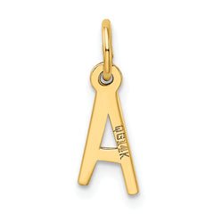 14K Small Slanted Block Letter A Initial Charm