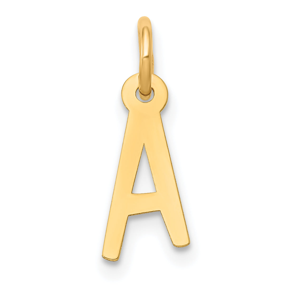 14k Small Slanted Block Letter A Initial Charm Main image