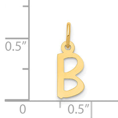 14K Small Slanted Block Letter B Initial Charm