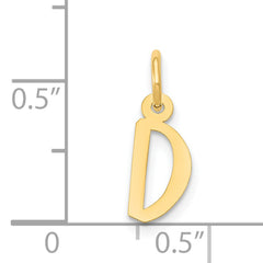 14K Small Slanted Block Letter D Initial Charm