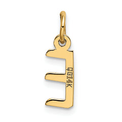 14K Small Slanted Block Initial E Charm