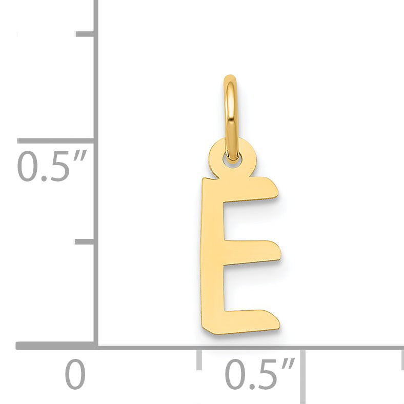 14K Small Slanted Block Initial E Charm