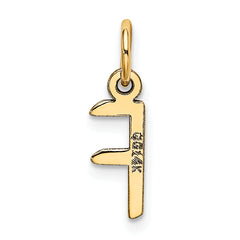 14K Small Slanted Block Initial F Charm