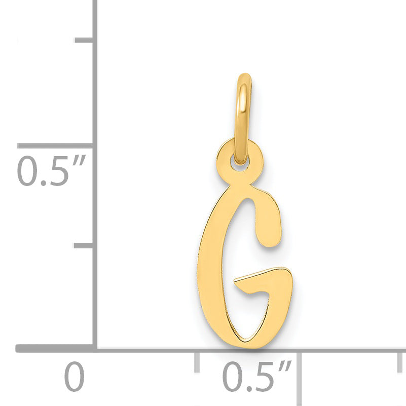 14K Small Slanted Block Initial G Charm