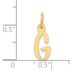 14K Small Slanted Block Initial G Charm