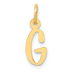 14k Small Slanted Block Letter G Initial Charm